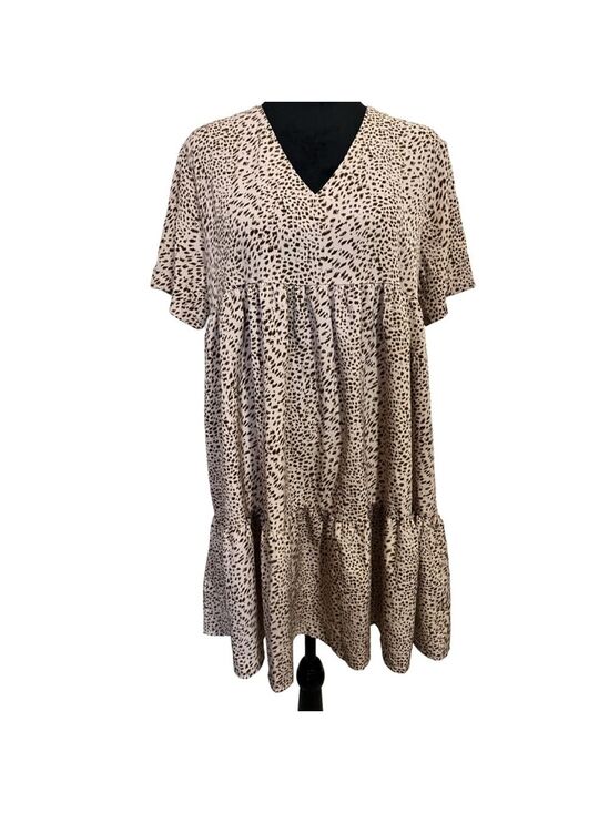 SHEIN Dresses & Skirts - 2 for $10 special☀️ SHEIN Beige & Brown Animal Print V-Neck Dress Size L